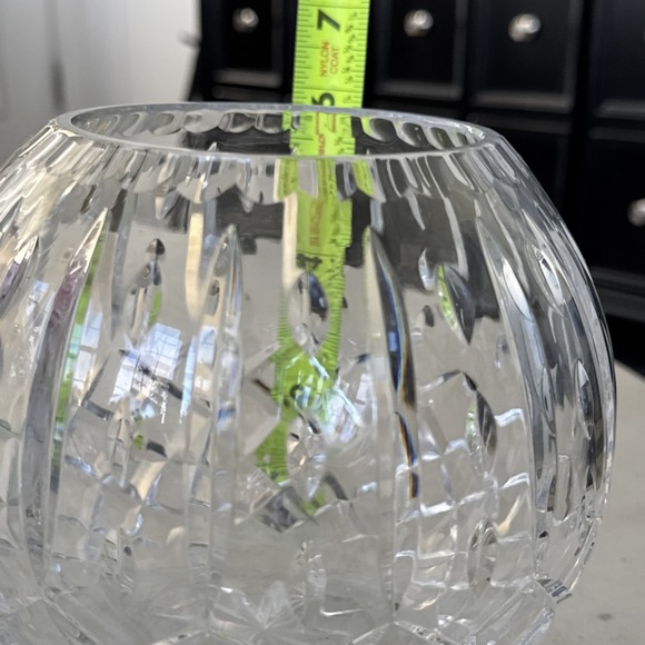 Vintage Heavy 24% Leaded Crystal Rose Vase/ Tea Candle Holder - Set Of 3 - Picture 9 of 10